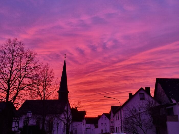 Red Sky Because Of Sahara Dust