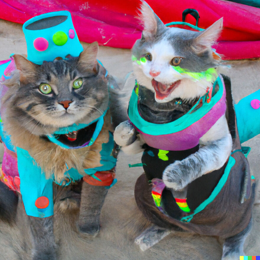 I Have Created Pictures Portraying Cats Taking Over The Burning Man With Ai (11 Pics)