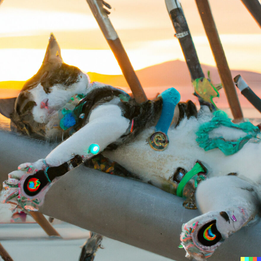 I Have Created Pictures Portraying Cats Taking Over The Burning Man With Ai (11 Pics)