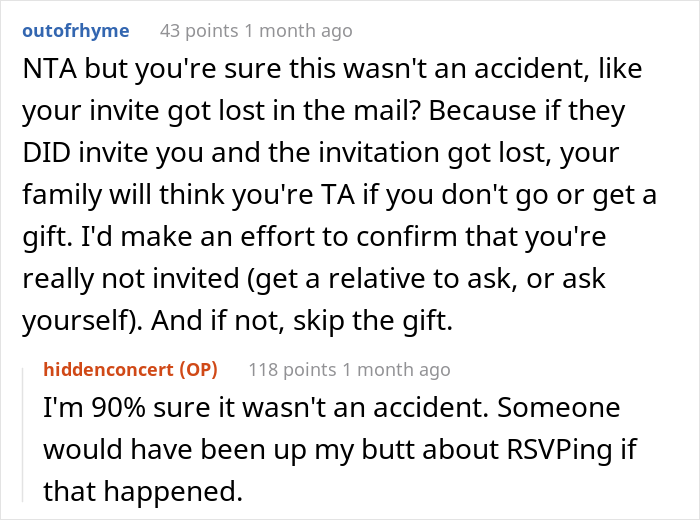 "Would I Be The [Jerk] For Not Sending A Gift For A Wedding I Wasn't Invited To?"