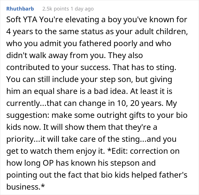 Dad Is Planning To Leave An Equal Inheritance To His Two Adult Kids And Now Teenage Stepson, His Kids Get Upset And The Internet Is On Their Side Dad Is Planning To Leave An Equal Inheritance To His Two Adult Kids And Now Teenage Stepson, His Kids Get Upset And The Internet Is On Their Side