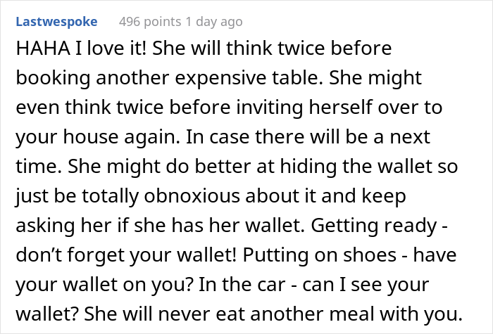 Woman's SIL "Forgets" Her Wallet All The Time When They Go To Restaurants, So She Took It For Her Woman's SIL "Forgets" Her Wallet All The Time When They Go To Restaurants, So She Took It For Her