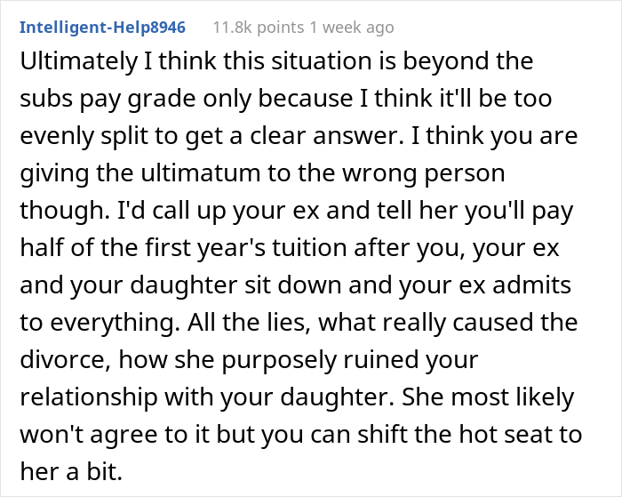 Dad Asks If He's A Jerk For Teaching Daughter A Lesson Of Respect To His New Wife And Kid By Refusing To Pay For Her College