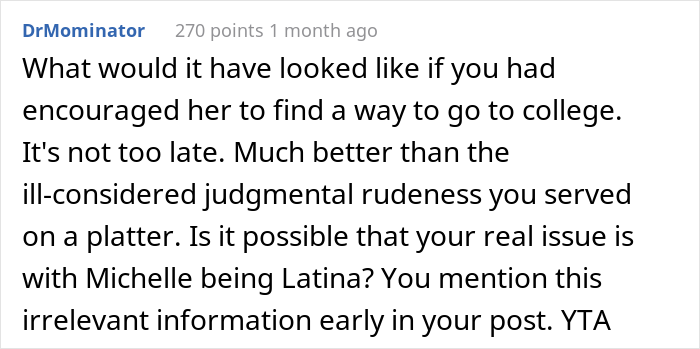 “AITA For Telling My Brother’s Fiancée That The Reason She Couldn’t Get A Degree Was Because Of Her Choice To Be A Mom?” “AITA For Telling My Brother’s Fiancée That The Reason She Couldn’t Get A Degree Was Because Of Her Choice To Be A Mom?”