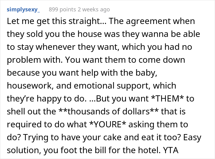 Pregnant Woman Asks For Parents&rsquo; Help For A Few Weeks, Refuses To Let Them Stay At Her House Because She Wants Privacy