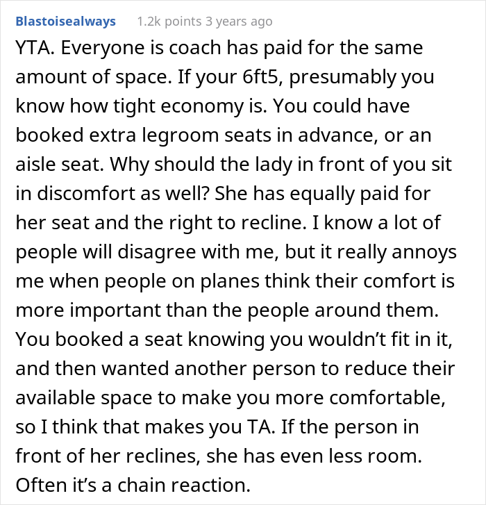 A Tall Passenger Asks Woman To Raise Her Seat Because It&rsquo;s Pressing Their Knees, Woman Refuses, Plane Drama Ensues