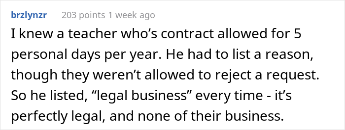 Person Explains Why He Stopped Telling Bosses Why He Needs A Day Off And Why There's Nothing They Can Do About It