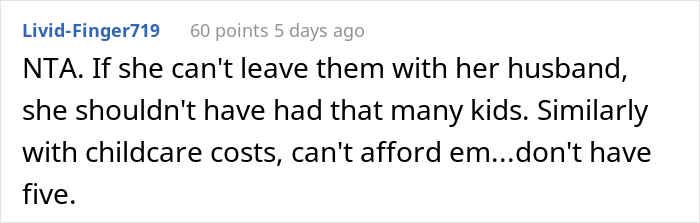 Childfree Woman Wonders If She's A Jerk For Refusing To Help Out Coworker With 5 Kids
