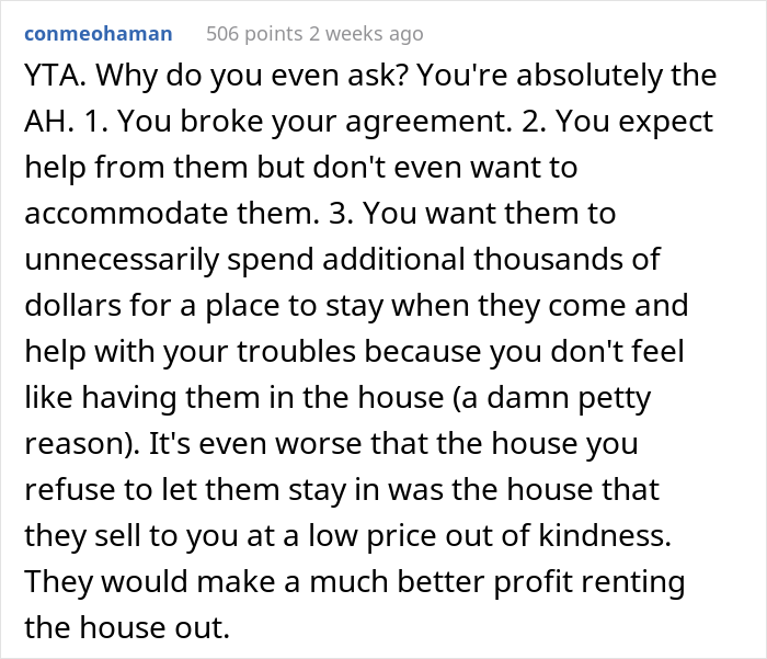 Pregnant Woman Asks For Parents&rsquo; Help For A Few Weeks, Refuses To Let Them Stay At Her House Because She Wants Privacy