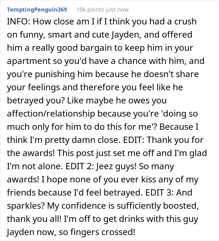 "I Genuinely Don't Get Your Issue": Woman Felt 'Betrayed' After Her Male Roommate Kissed Her Best Friend, Netizens Call Her A Jerk