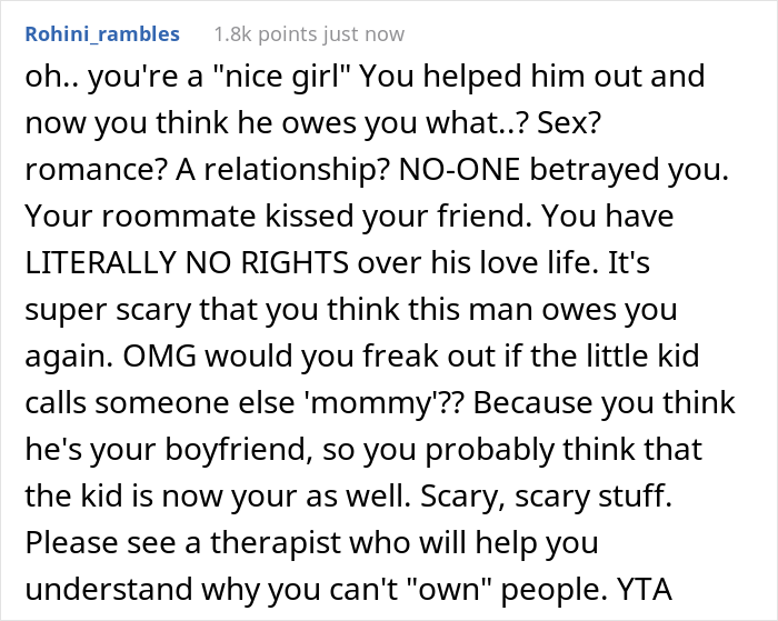 "I Genuinely Don't Get Your Issue": Woman Felt 'Betrayed' After Her Male Roommate Kissed Her Best Friend, Netizens Call Her A Jerk