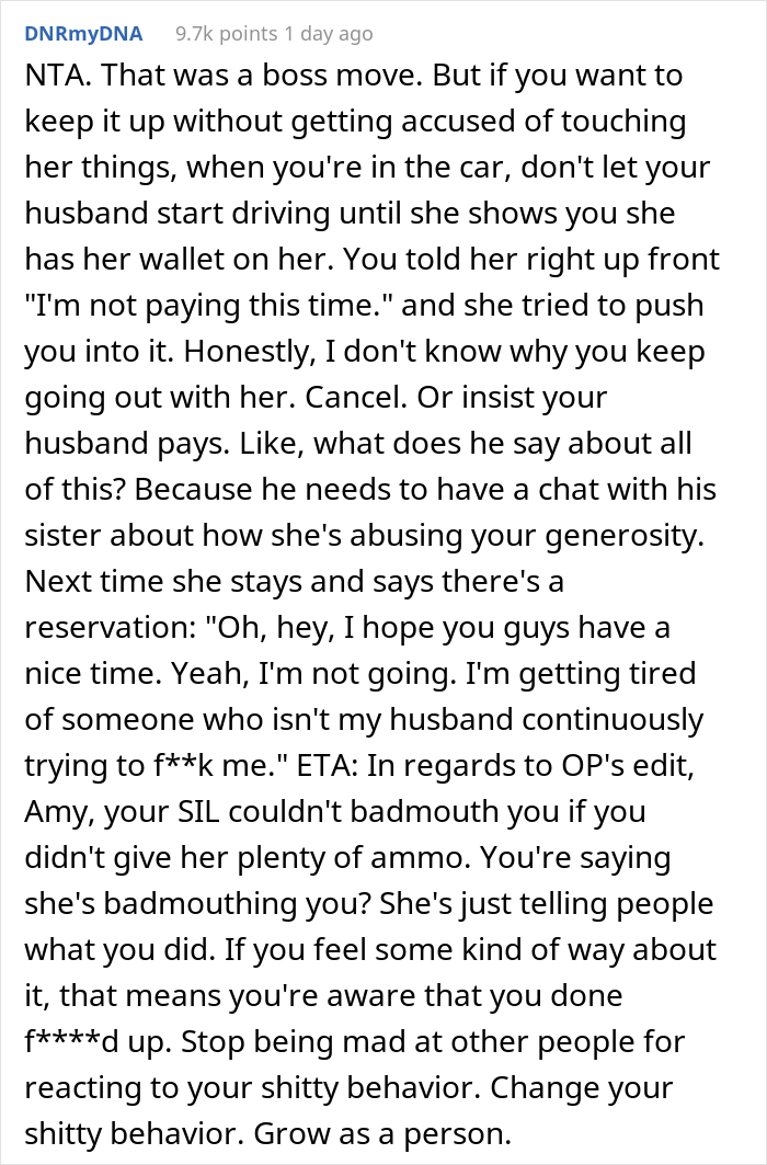 Woman's SIL "Forgets" Her Wallet All The Time When They Go To Restaurants, So She Took It For Her Woman's SIL "Forgets" Her Wallet All The Time When They Go To Restaurants, So She Took It For Her