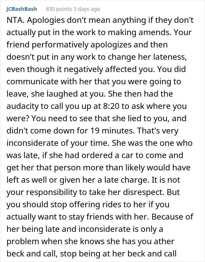 &lsquo;Chronically Late&rsquo; Woman Has An Important Appointment, Her Friend Who Was Supposed To Get Her There Leaves When She&rsquo;s Late