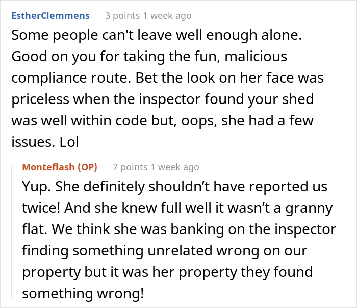 Woman Is Upset That Neighbors’ Shed Is Too Big, Calls Inspector, Regrets It When They Maliciously Comply Woman Is Upset That Neighbors’ Shed Is Too Big, Calls Inspector, Regrets It When They Maliciously Comply