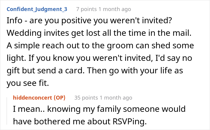 "Would I Be The [Jerk] For Not Sending A Gift For A Wedding I Wasn't Invited To?"