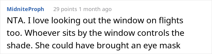 Woman Upset Her Seatmate Refused To Shut The Window Shade As They Paid Extra $30 For The Window Seat