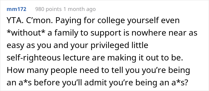 “AITA For Telling My Brother’s Fiancée That The Reason She Couldn’t Get A Degree Was Because Of Her Choice To Be A Mom?” “AITA For Telling My Brother’s Fiancée That The Reason She Couldn’t Get A Degree Was Because Of Her Choice To Be A Mom?”