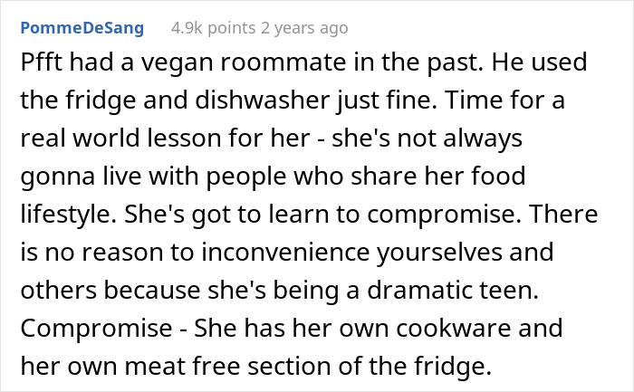 Vegan Teen Expects Everyone To Accommodate Her New Diet And Stop Eating Meat At Home, Dad Disagrees