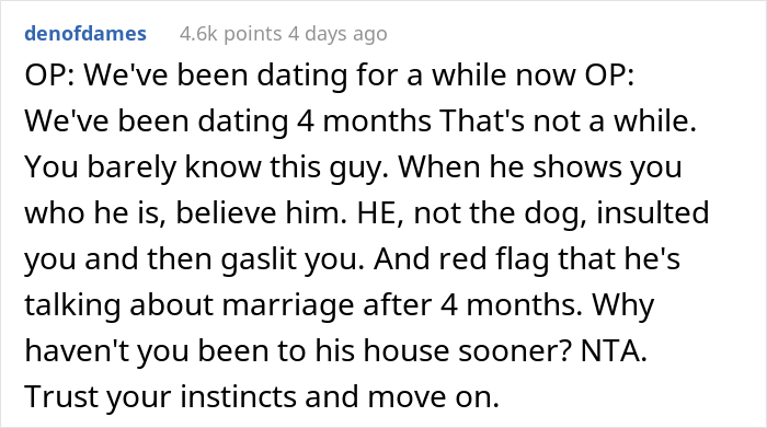 Woman Storms Out From A Dinner With Boyfriend After He Claims His Dog Thinks She's Ugly