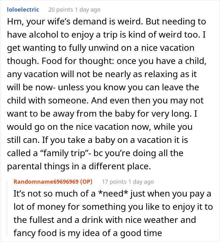 Husband Asks If He Is Wrong For Cancelling Trip As His Pregnant Wife Asked Him To Not Drink Any Alcohol