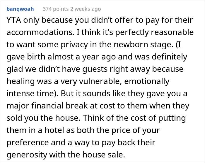 Pregnant Woman Asks For Parents&rsquo; Help For A Few Weeks, Refuses To Let Them Stay At Her House Because She Wants Privacy