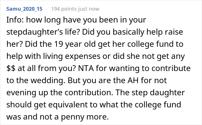 Dad Let His Daughter Know He Won&rsquo;t Be Paying For Her Wedding And Refuses To Help Her Further With Student Debt, But Contributes To Stepdaughter&rsquo;s Wedding
