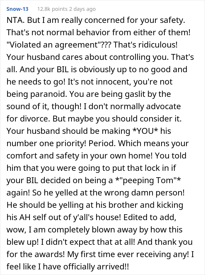 Creepy Man Keeps Walking In On His Sister-In-Law In The Bathroom, Family Drama Ensues