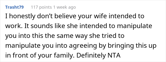 The Internet Backs Husband For "Ruining" Family Dinner Because He Is The Only One Not On Board With Wife's Stay-At-Home Idea