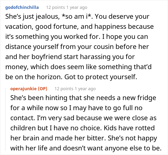 Mother Freaks Out After Finding Out How Much Her Childfree Cousin Spent On A Vacation, Calls Her 'Disgusting'