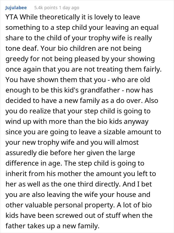 Dad Is Planning To Leave An Equal Inheritance To His Two Adult Kids And Now Teenage Stepson, His Kids Get Upset And The Internet Is On Their Side Dad Is Planning To Leave An Equal Inheritance To His Two Adult Kids And Now Teenage Stepson, His Kids Get Upset And The Internet Is On Their Side