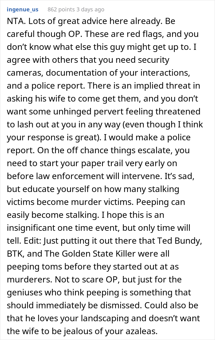 Neighbor Loses His "Special" Binoculars In This Woman's Yard, She Says His Wife Needs To Come And Pick Them Up