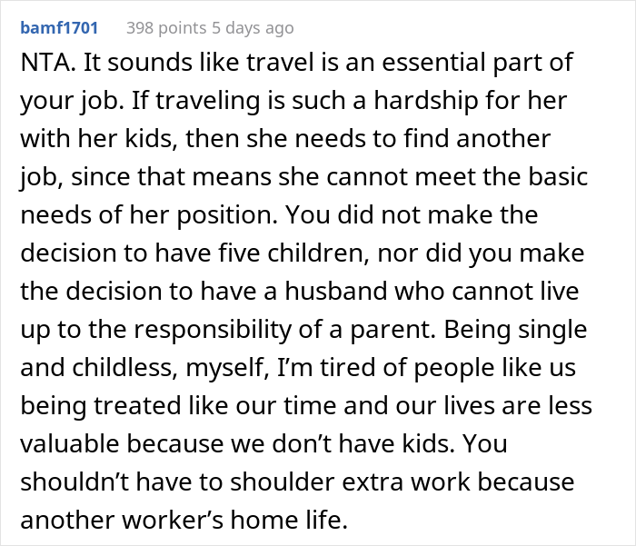 Childfree Woman Wonders If She's A Jerk For Refusing To Help Out Coworker With 5 Kids