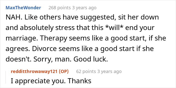 "Wife Will Not Put Out. At All": Husband Wonders If He's A Jerk For Telling Wife He'll 'Get Some' Elsewhere