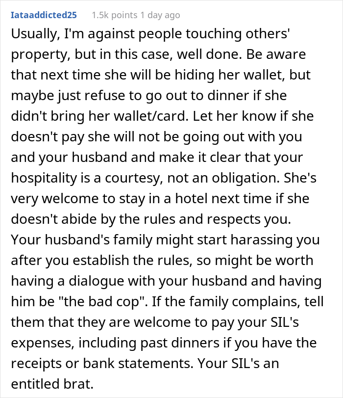 Woman's SIL "Forgets" Her Wallet All The Time When They Go To Restaurants, So She Took It For Her Woman's SIL "Forgets" Her Wallet All The Time When They Go To Restaurants, So She Took It For Her