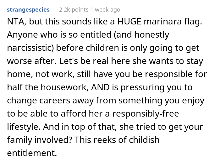 The Internet Backs Husband For "Ruining" Family Dinner Because He Is The Only One Not On Board With Wife's Stay-At-Home Idea