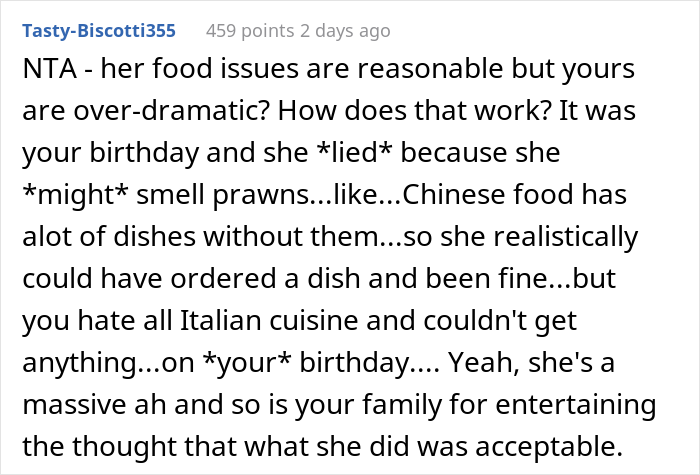 &ldquo;AITA For Leaving After I Found Out My SIL Was Lying About Her Food Allergy?&rdquo;