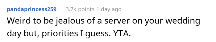 "AITA For Kicking A Server Out Of My Wedding?" "AITA For Kicking A Server Out Of My Wedding?"