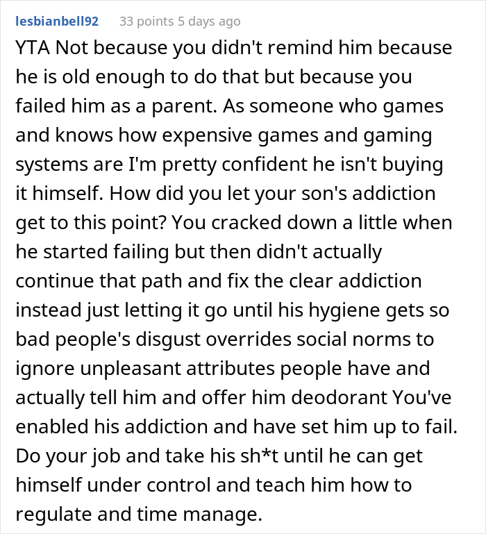 Mom Has Enough Of Her Son Forgetting To Shower And Just Stops Reminding Him, Asks If She Was A Jerk After He Got Humiliated