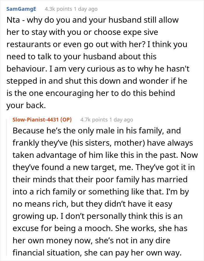 Woman's SIL "Forgets" Her Wallet All The Time When They Go To Restaurants, So She Took It For Her Woman's SIL "Forgets" Her Wallet All The Time When They Go To Restaurants, So She Took It For Her