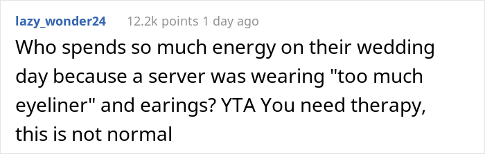 "AITA For Kicking A Server Out Of My Wedding?" "AITA For Kicking A Server Out Of My Wedding?"