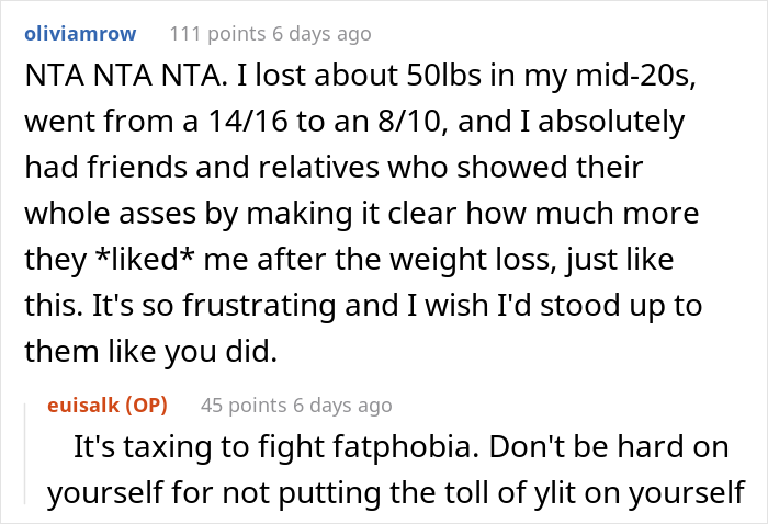 Woman Who Lost A Lot Of Weight Can't Believe How Differently Everyone Treats Her Now, Calls Out Relatives