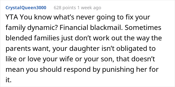 Dad Asks If He's A Jerk For Teaching Daughter A Lesson Of Respect To His New Wife And Kid By Refusing To Pay For Her College