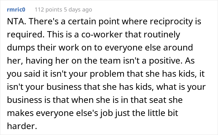 Childfree Woman Wonders If She's A Jerk For Refusing To Help Out Coworker With 5 Kids
