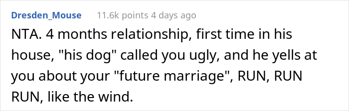 Woman Storms Out From A Dinner With Boyfriend After He Claims His Dog Thinks She's Ugly