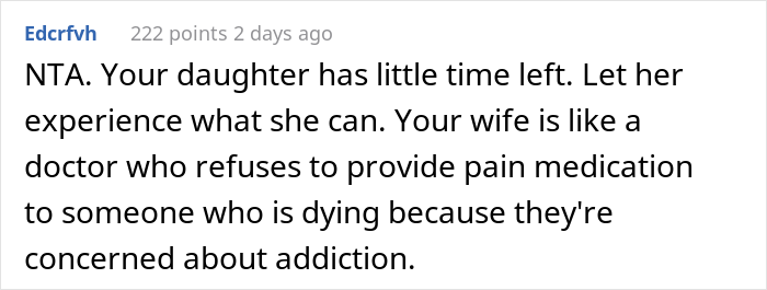 Mom Doesn&rsquo;t Want Her 16 Y.O. Daughter To Drink And Smoke, But Dad Allows Her Because She's Terminally Ill