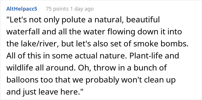 Couple Thought It Was A Good Idea To Dye A Whole Waterfall For Their Gender Reveal Party