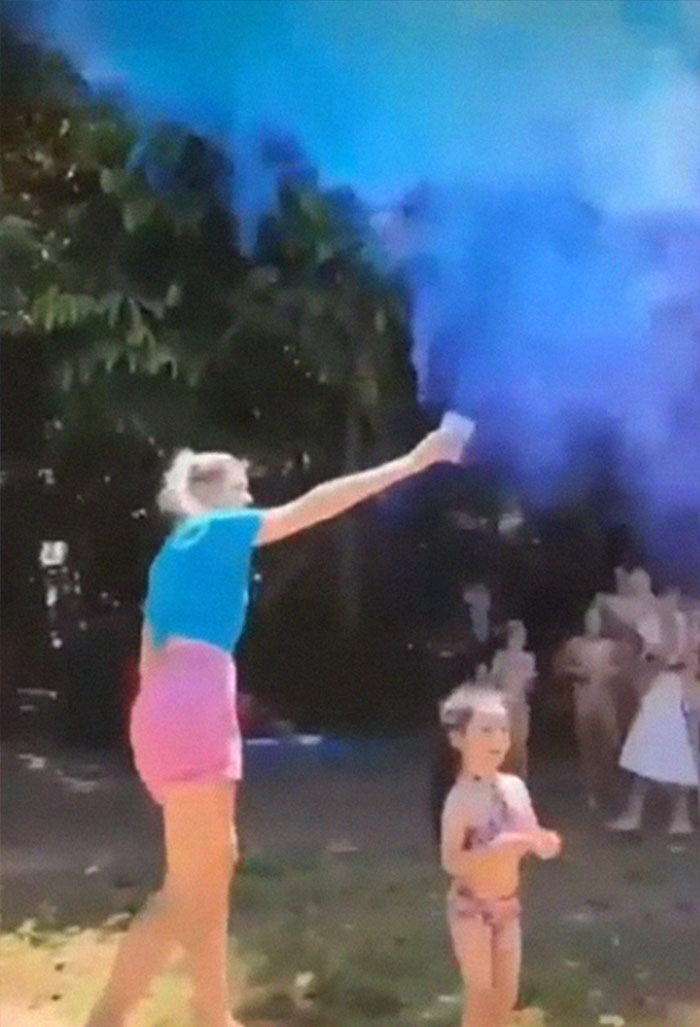 Couple Thought It Was A Good Idea To Dye A Whole Waterfall For Their Gender Reveal Party