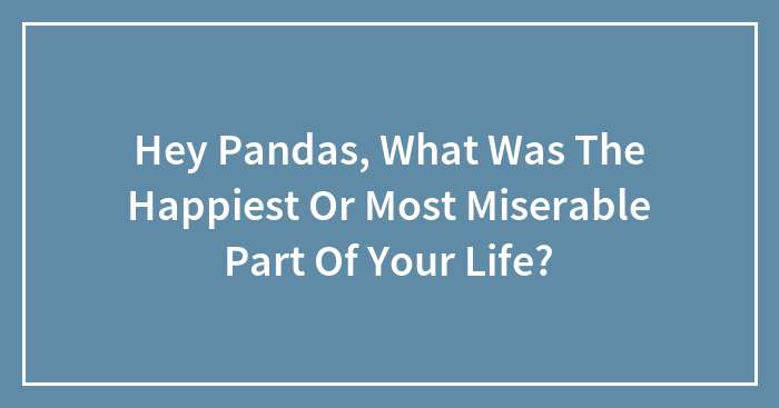 Hey Pandas, What Was The Happiest Or Most Miserable Part Of Your Life? (Closed)