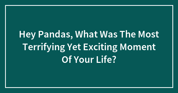 Hey Pandas, What Was The Most Terrifying Yet Exciting Moment Of Your Life? (Closed)