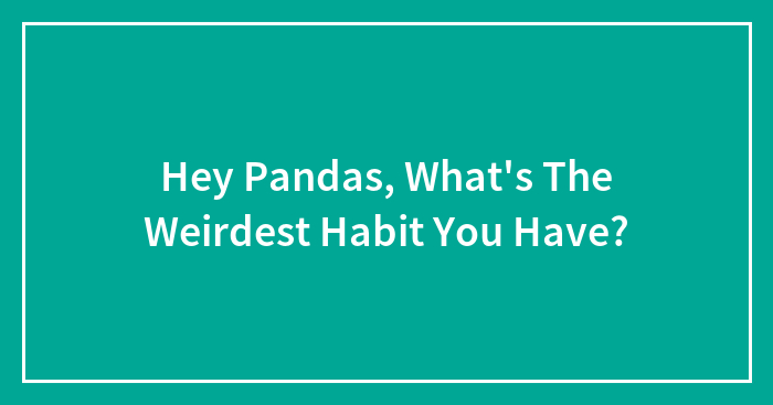 Hey Pandas, What’s The Weirdest Habit You Have?